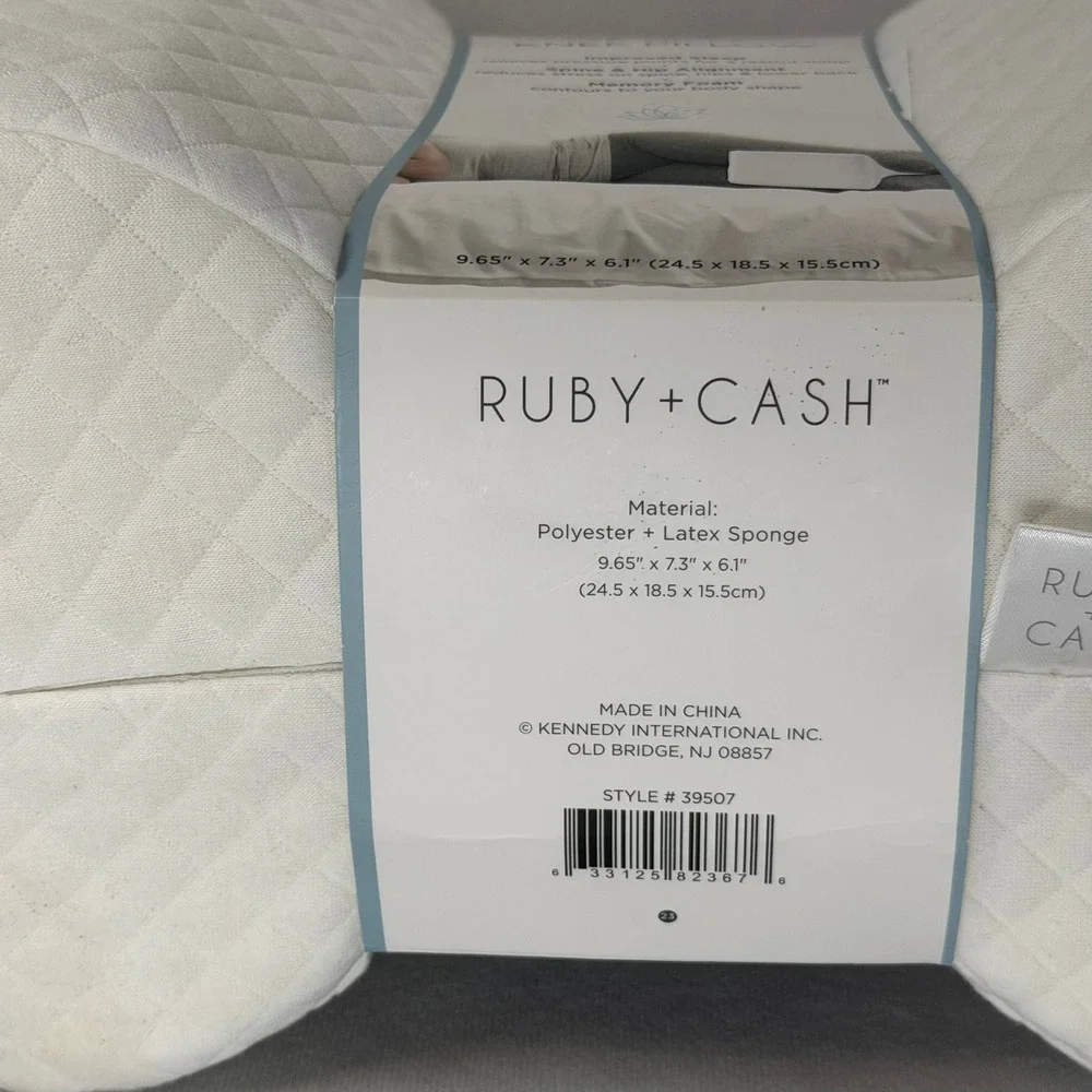 Ruby + Cash Orthopedic Knee Pillow Memory Foam White Quilted New